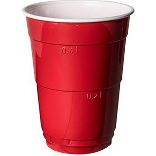 10 stk Beer Pong glas - 400 ml rød