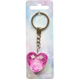Glitter Hjerte nøglering Unicorn