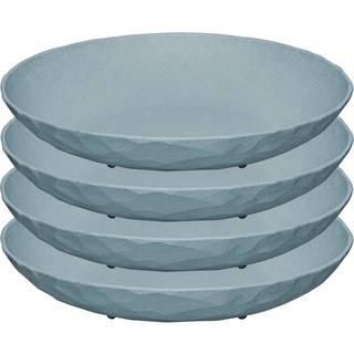 Koziol Club dyb tallerken Ø22 cm 4-pak Nature flower blue