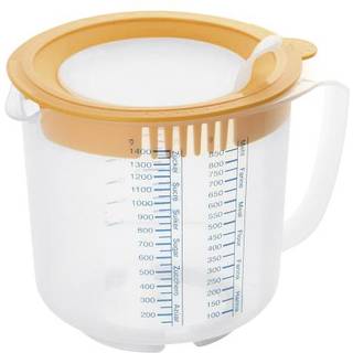 Måle- og røreskål med låg, 1,4 liter, Dr. Oetker