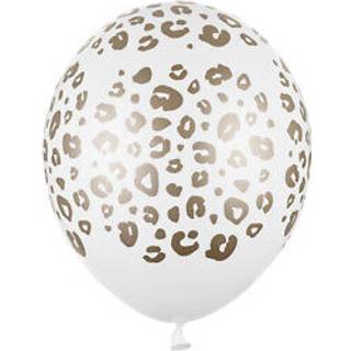 50 stk. Balloner pastel ren hvid med guldprint - Elegant festdekoration 30 cm