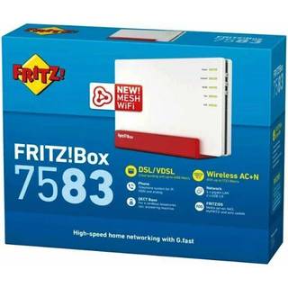 FRITZ!Box FRITZ! BOX 7583 VDSL trådløs router Gigabit Ethernet Dual-band (2,4 GHz / 5 GHz) 4G Rød, Hvid