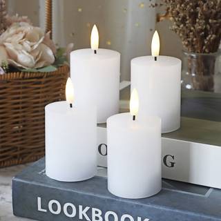 Veli line led bloklys advent 3d flamme, timer, ip20 4stk.