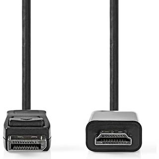 Nedis Displayport kabel | DisplayPort Han | HDMI™ Stik | 1080p | Nikkelplateret | 3.00 m | Runde | PVC | Sort | Label
