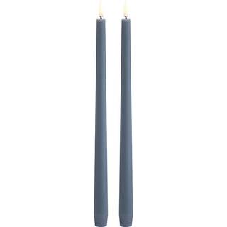 FORÅRSUDSALG - Uyuni - LED Kronelys - Slim - Hazy Blue - Smooth - 2-pak - 2,3x32 cm