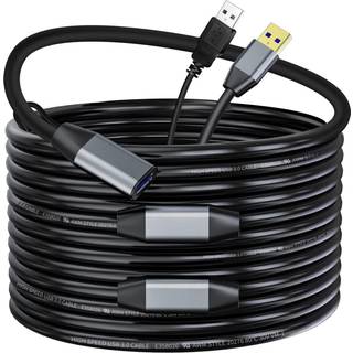 NÖRDIC Aktiv 20m USB3.1 förlängningskabel 5Gbps USB A hane till hona för Xbox, PS5, Oculus, skrivare, scanner, Playstation, VR USB Extension Cable