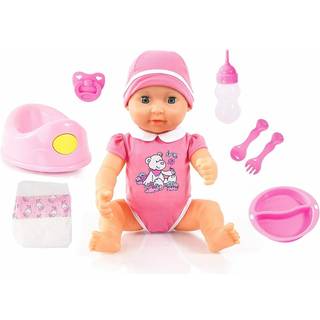 Bayer Design Piccolina babydukke med flaske, potte, ble, service og sut - 40 cm