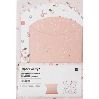 Paper Poetry Geschenkschachteln Blumen puder-gold 6 Stück - Mehrfarbig
