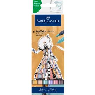 Faber-Castell Sketch Marker Fashion, 6 tuschpenne med dobbeltspids