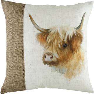 Evans Lichfield Evans Lichfield White Hessian Cow Printed Polyester Filled Cushion