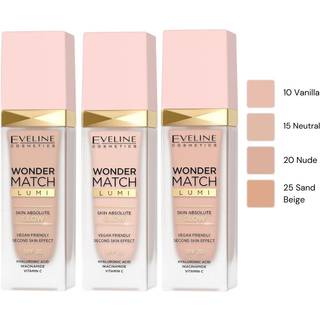 Eveline Cosmetics Wonder Match Lumi Fugtgivende og udglattende foundation SPF 20 Skygge 10 Vanilla Warm 30 ml - 30 ml