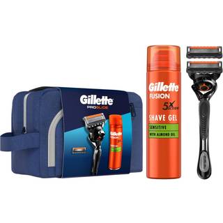 Gillette ProGlide Sæt Toilettaske + Barberskraber + Fusion5 Barberskum