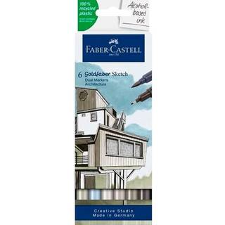 Faber-Castell Sketch Marker Architect, 6 tuschpenne med dobbeltspids