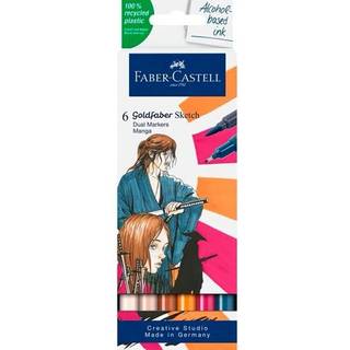 Faber-Castell Sketch Marker Manga, 6 tuschpenne med dobbeltspids