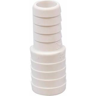 Slangeadapter TruDesign Tail to Tail Straight Reducer, komposit, 25 mm (1") til 13 mm (1/2"), hvid