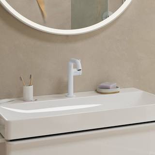 hansgrohe Tecturis S 1-grebs håndvaskarmatur 139mm tud t/hv m/push-open mat hvid