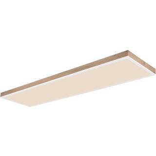 LED-loftslampe Doro, længde 120 cm, mørkt træ, træ, CCT
