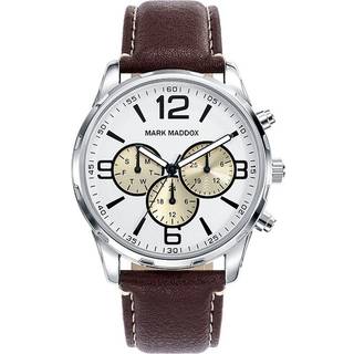 Mark Maddox HC6018-05 Classic Hvid/Læder Ø42 mm