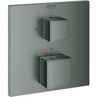 Grohe Grohtherm Cube termostatbatteri 158x158mm t/kar/br børstet hard graphite
