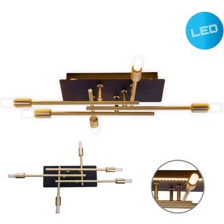 Ancona loftlampe, 5 lyskilder, messing/sort