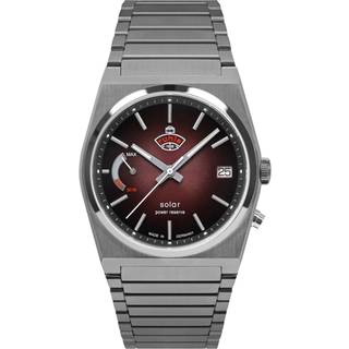 Ruhla 4640M5 Herrenuhr Space Control Solar Dunkelrot