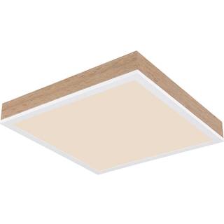 LED-loftslampe Doro, længde 30 cm, mørkt træ, træ