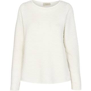 Freequent Pullover - FQDodo med Prikket Struktur Råhvid Hvid Str. S Freequent.dk