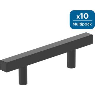 Amerock 10bx37175MB | Matte sort kabinettr?k | 3 tommer (76 mm) center-til-centre | 10 pakke | Bar tr?kker firkantet | M?bler hardware