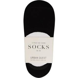 Urban Quest 5-Pack Women Bamboo No Show strømper, sort, Størrelse: 36-40, Dame