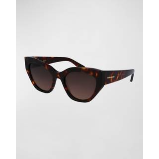 Ferragamo Kvinde SF1107S 242 Solbriller Acetat Havana Brun Cat Eye Normal Normal
