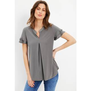 IN FRONT Lilli Bluse, Farve: Khaki Green, Størrelse: M, Dame