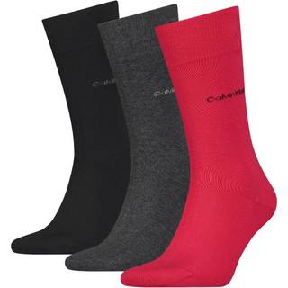 Calvin Klein 3-pak Eric Cotton Flat Knit Socks - Red - Str 40/46 * Kampagne *