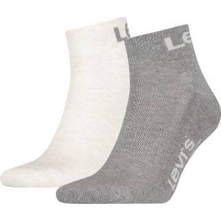 Levis 2-pak Sport Logo Mid Cut Sock - White/Grey - Str 43/46