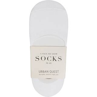 Urban Quest 5-Pack Women Bamboo No Show strømper, hvid, Størrelse: 36-40, Dame