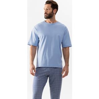 Mey Herren T-Shirt blau Baumwolle & Mix unifarben