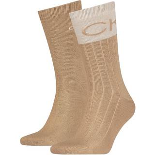 Calvin Klein 2-pak Colorblock Rib Socks - Beige - One Size * Kampagne *