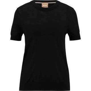 Sweater med korte ærmer i merinould