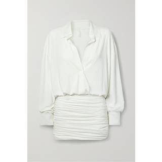 Norma Kamali Ruched shirt dress - white - S