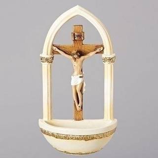 Roman Crucifix Jesus Florentine Style Holy Water Teckensnitt