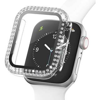 Apple Watch SE/6/5/4 (40mm) Hårdt Plast Cover m. Indbygget Skærmbeskyttelse - Gennemsigtig & Rhinsten