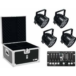 Eurolite Set 4x LED PAR-56 QCL bk + Case + Controller TILBUD NU
