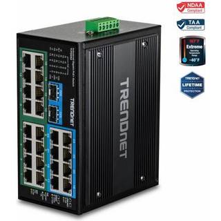 TRENDnet TI-PG262 26-Port Hardened Industrial Gigabit PoE+ DIN-Rail Switch