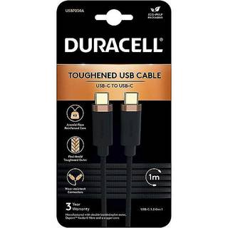 Duracell USB-C 3.2 til USB-C lade- og datakabel, sort, 1m