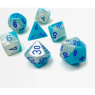 Gemini Turqoise White Blue Dice Set - Rollespilsterninger - Chessex