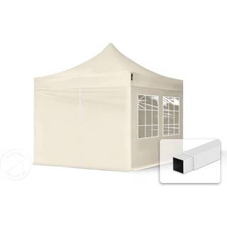 3x3m, stål, easy-up-pavillon, 4 sidedele, creme - (581833)