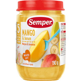 Frugtpure med mango & banan fra 5 mdr. - 190 gram