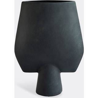 101 Copenhagen Michele De Lucchi - 'Sphere' square vase, black in Black 100% Ceramic