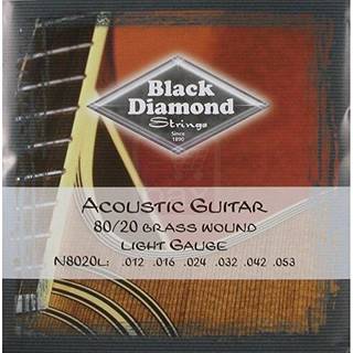 Black Diamond Strings N8020L Acoustic 80/20 Brass Wound Light .012p.016p.024b.032b.042b.053b