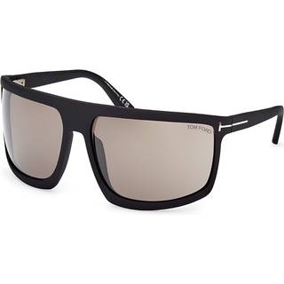 TOM FORD Unisex FT1066 CLINT-02 02L Solbriller Plast Sort Brun Maske Normal Spejl