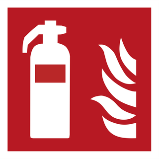 Brandskilt - Brandslukker - Vinyl klistermærke - 200 x 200 mm